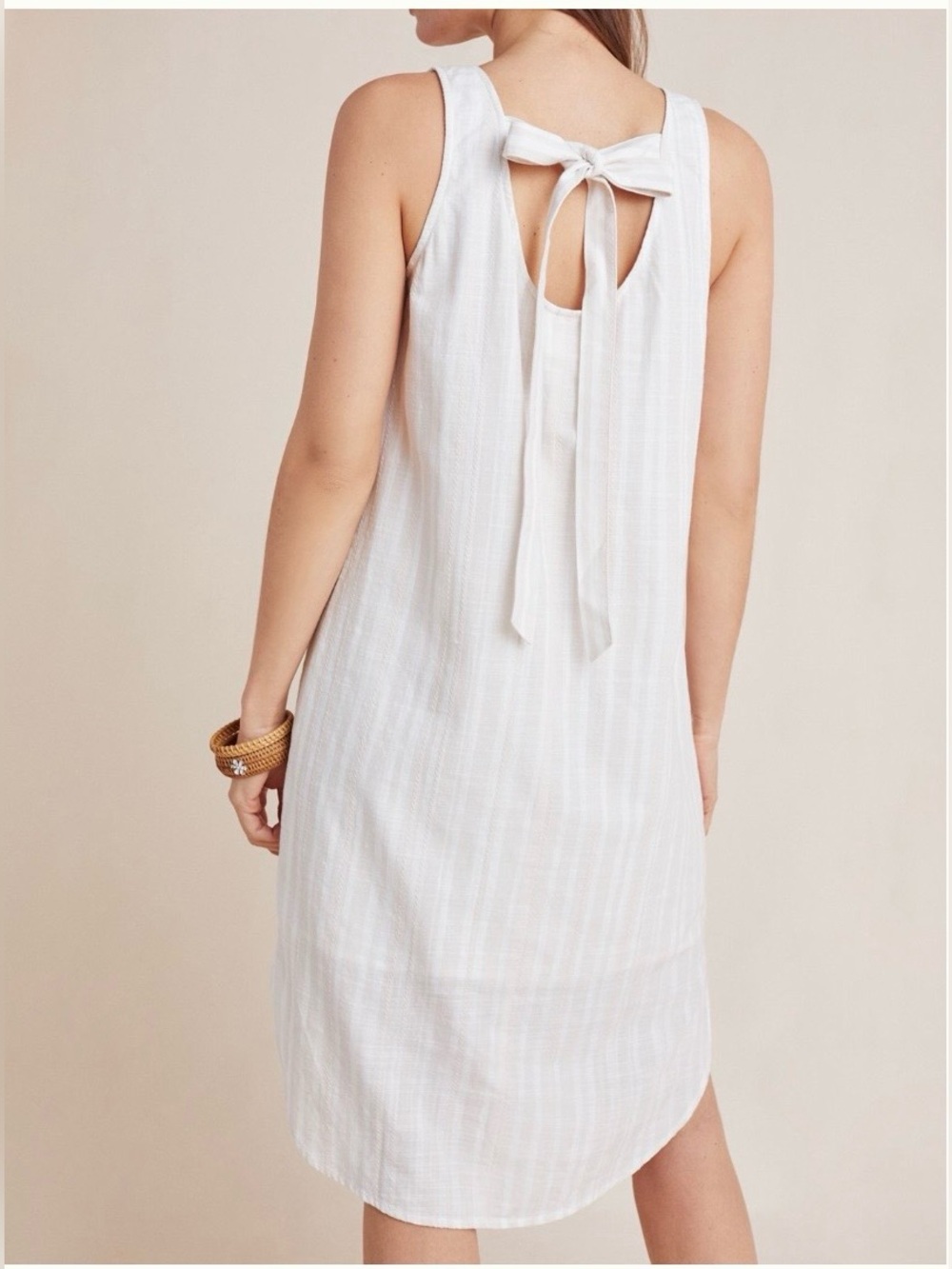 EUC Anthropologie x Cloth & Stone Bow Tied Sheath Dress Size XL Cottagecore